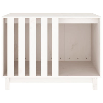 Caseta Para Perros Madera Maciza De Pino Blanco 90x60x67 Cm_3