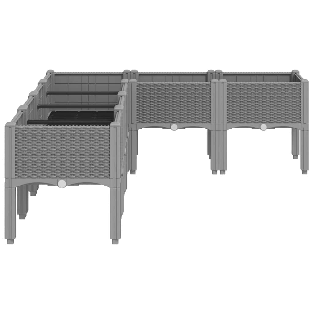 Jardinera Con Patas Pp Gris Claro 160x120x42 Cm_3