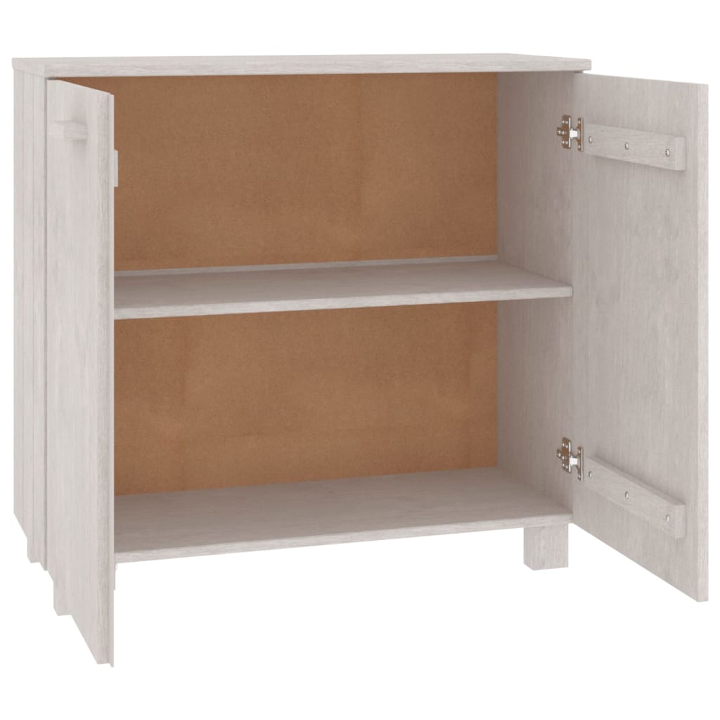 Aparador Hamar Madera Maciza De Pino Blanca 85x35x80 Cm_3