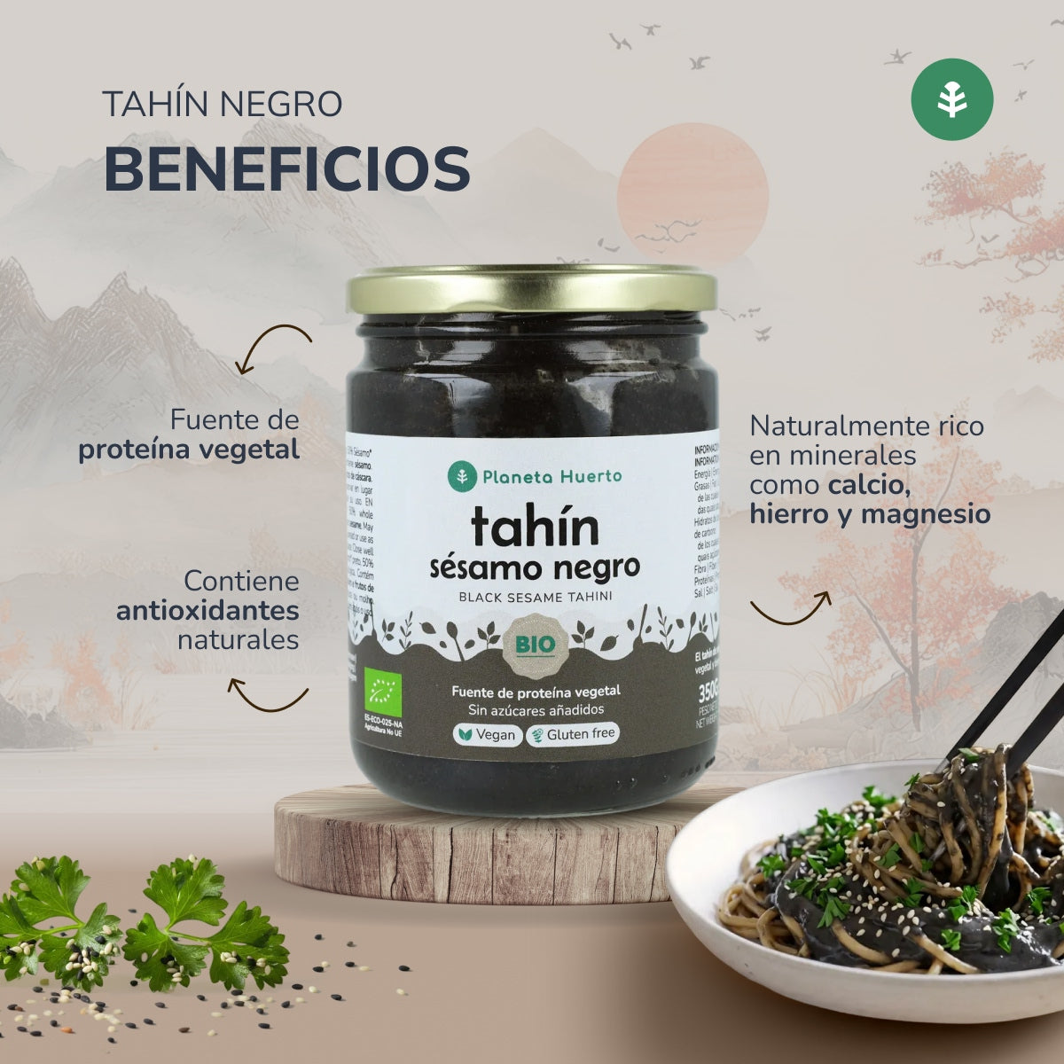 Tahín Sésamo Negro ECO Planeta Huerto 350 g