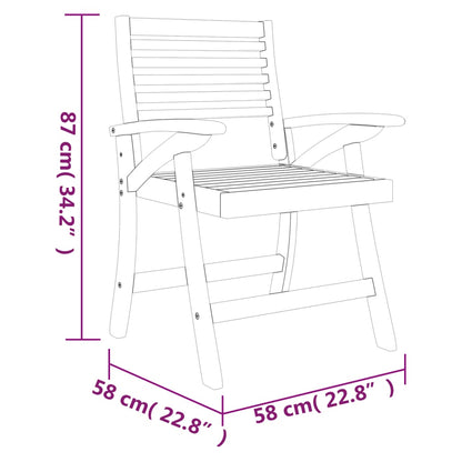 Vidaxl Sillas De Jardín 8 Uds Madera Maciza De Acacia 58x58x87 Cm_2