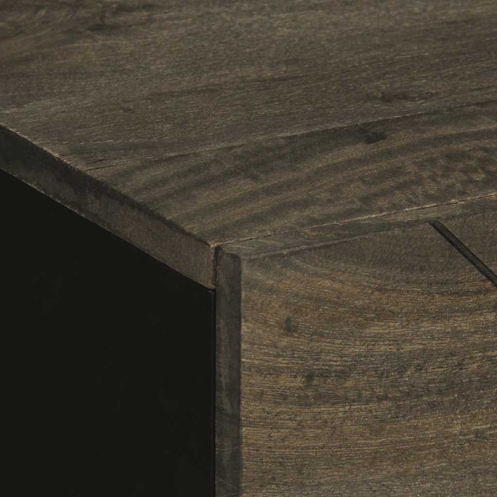 Mesilla De Noche Negra 50x33x62 Cm Madera Maciza Mango_4