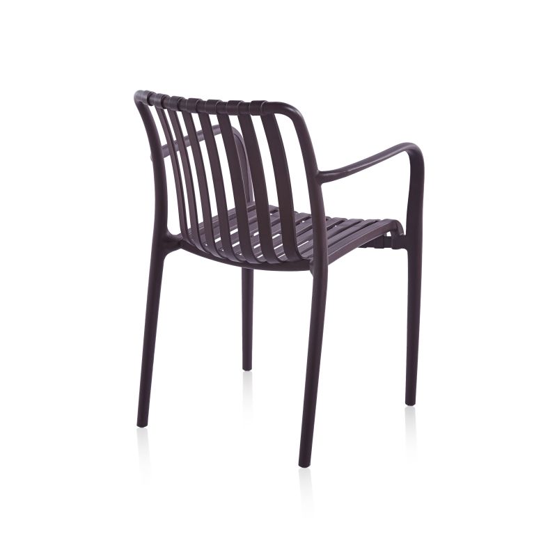 Pack 4 Sillas De Exterior Jamie Arm Polipropileno, Marrón, 57,5 X 81 X 55,5_4