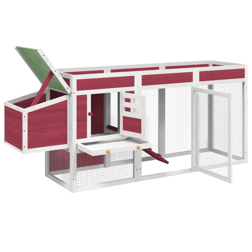 Vidaxl Gallinero Madera Maciza De Pino Rojo 204x50x84 Cm_4