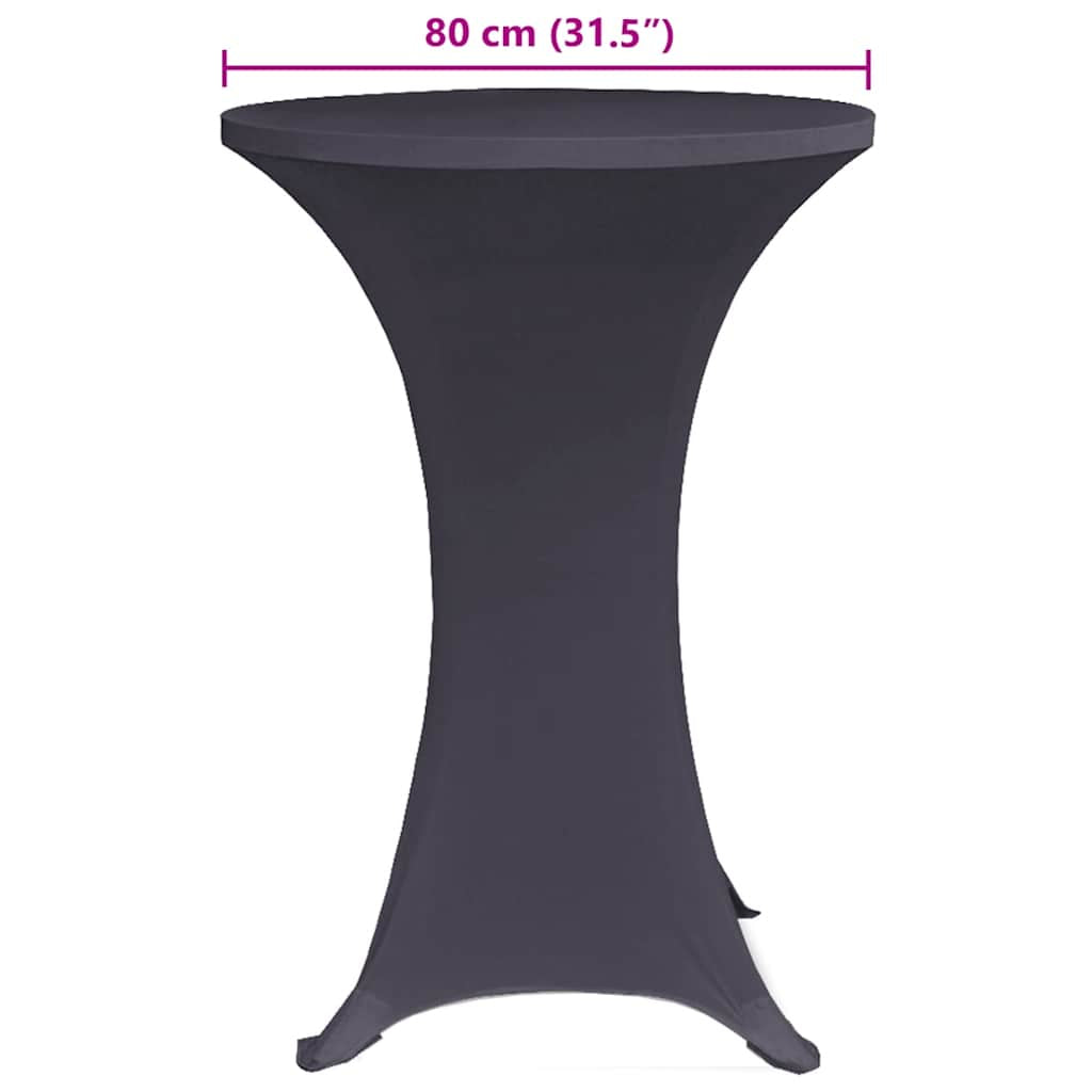 Vidaxl Funda Elástica Para Mesa 4 Unidades 80 Cm Gris Antracita_2