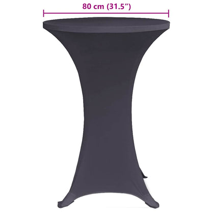 Vidaxl Funda Elástica Para Mesa 4 Unidades 80 Cm Gris Antracita_2