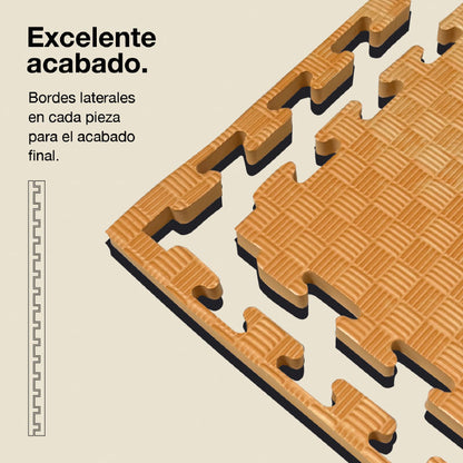 Jowy Tatami Puzzle 2cm 100x100cm, Pack 4 Unidades – Superficie 5 Líneas Madera_2