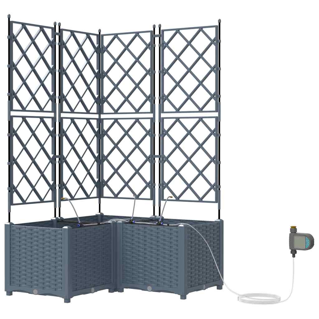 Macetero De Jardín 3 Uds. Gris Claro 80 X 80 X 142 Cm Pp_0