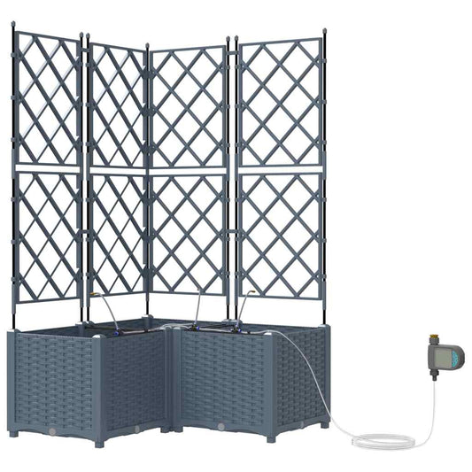 Macetero De Jardín 3 Uds. Gris Claro 80 X 80 X 142 Cm Pp_0