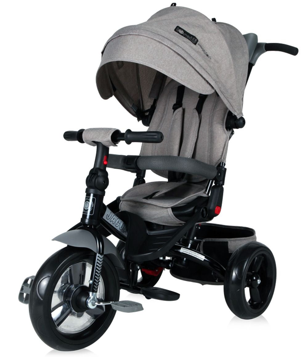 Triciclo Evolutivo Jaguar Con Capota , Asiento Giratorio 360º Y Ruedas Eva Grey Luxe_0