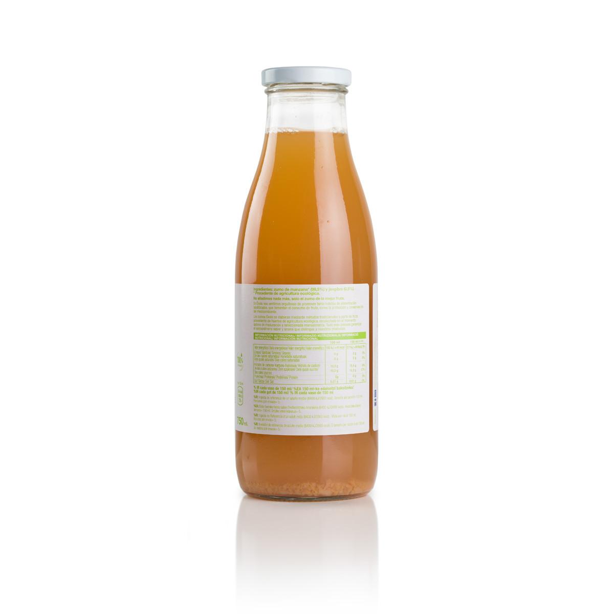Sumo de Maçã e Gengibre Biológico 100% Espremido Ékolo 750 ml