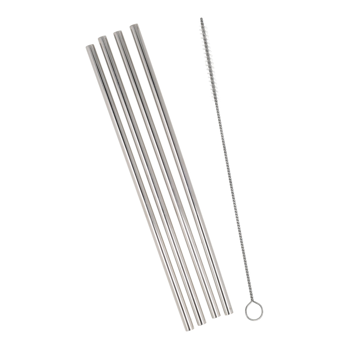 Pajitas rectas de acero inoxidable Ah Table! 4 uds + 1 cepillo de limpieza
