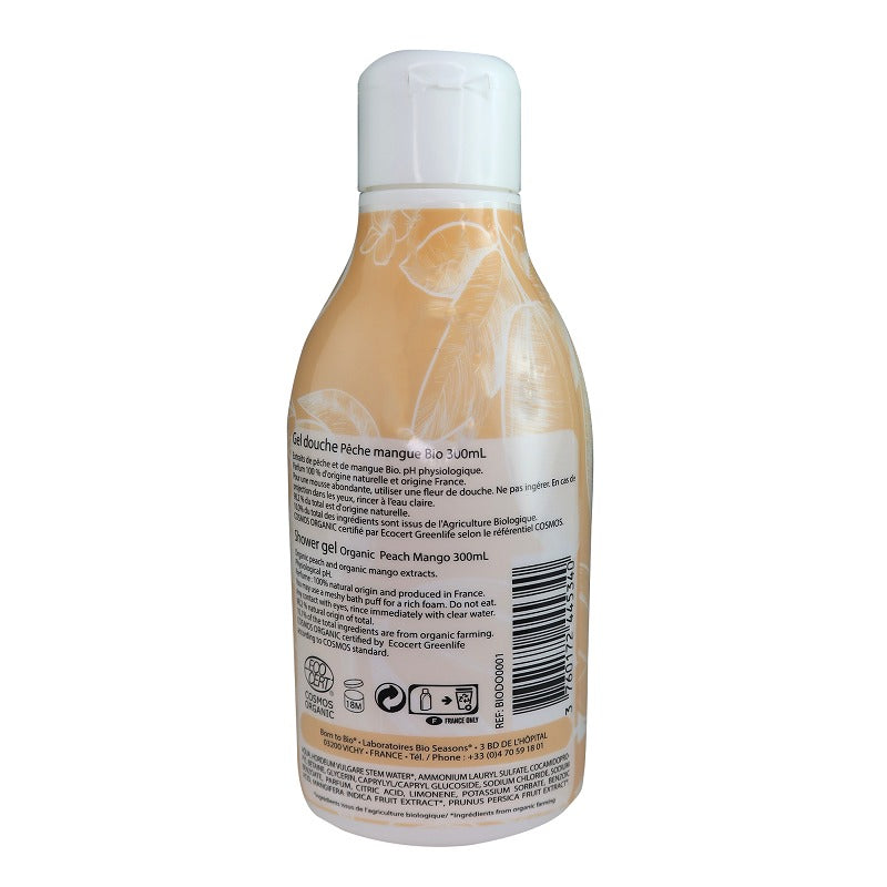Gel de Ducha Ecológico de Melocotón y Mango Born to Bio 300 ml