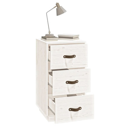 Mesitas De Noche 2 Uds Madera Maciza Pino Blanco 40x40x75 Cm_3