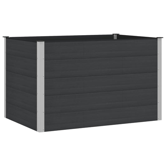 Arriate Elevado Negro 150 X 100 X 91 Cm Wpc Y Aluminio_0