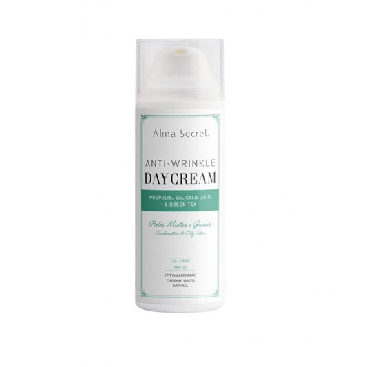 Alma Secret Creme de Dia Antirrugas Oil-Free com Própolis e Chá Verde FPS 20 50 ml