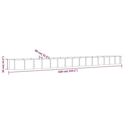 Jardinera Arriate Acero Galvanizado Antracita 620x80x36 Cm_5