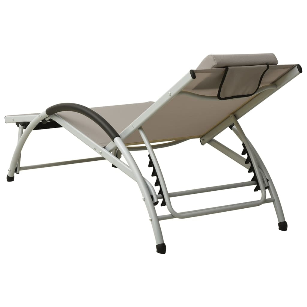 Vidaxl Tumbona Con Cojín De Textilene Gris Taupe_3