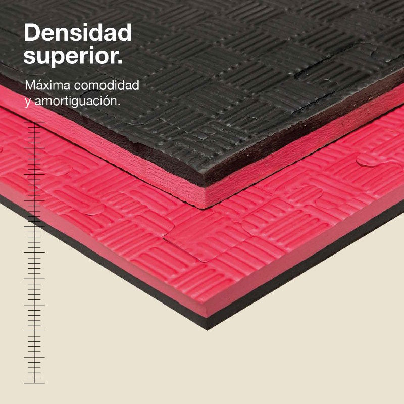 Jowy Tatami Puzzle 2,5cm 100x100cm – Alta Densidad Negro/rojo_1