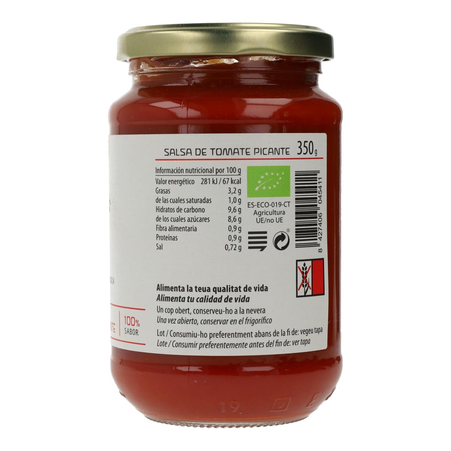 Molho de Tomate Apimentado Biológico Cal Valls, 350 g
