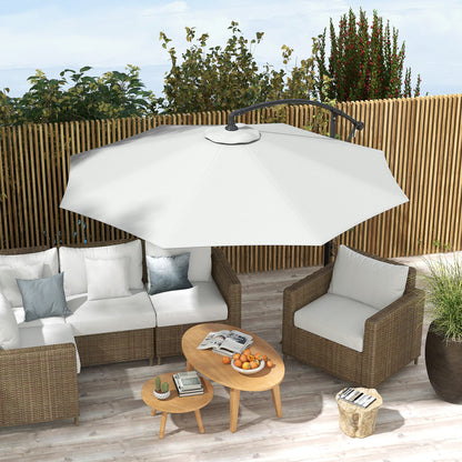 Outsunny Toldo De Recambio De Sombrilla De 3 M Con Ventilación Superior Blanco_1