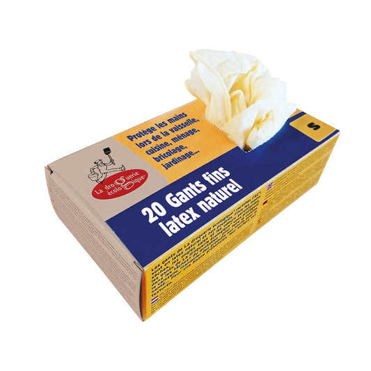 Luvas de látex natural FSC La Droguerie Ecologique 20 unidades