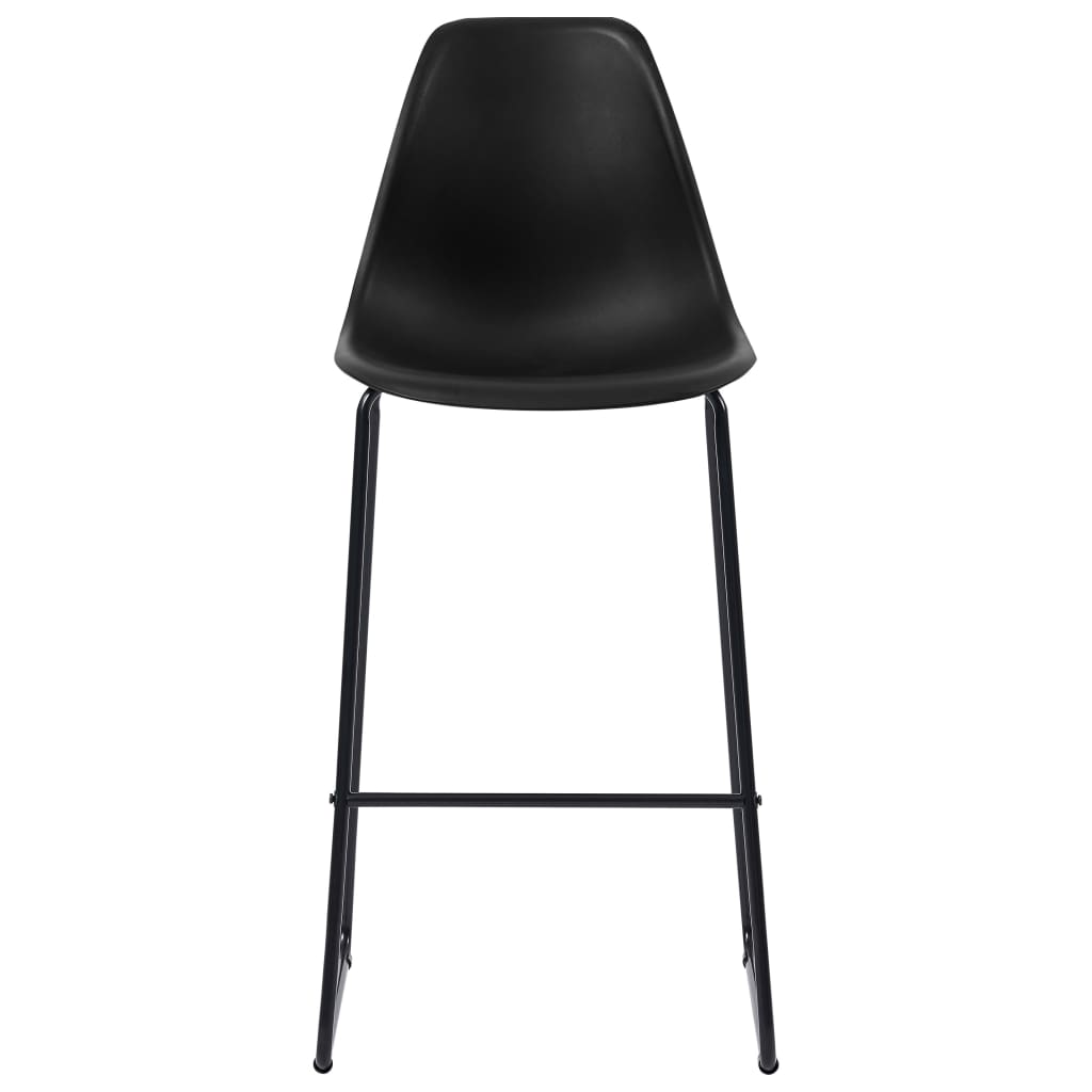 Taburetes De Cocina 4 Unidades Plástico Negro_1