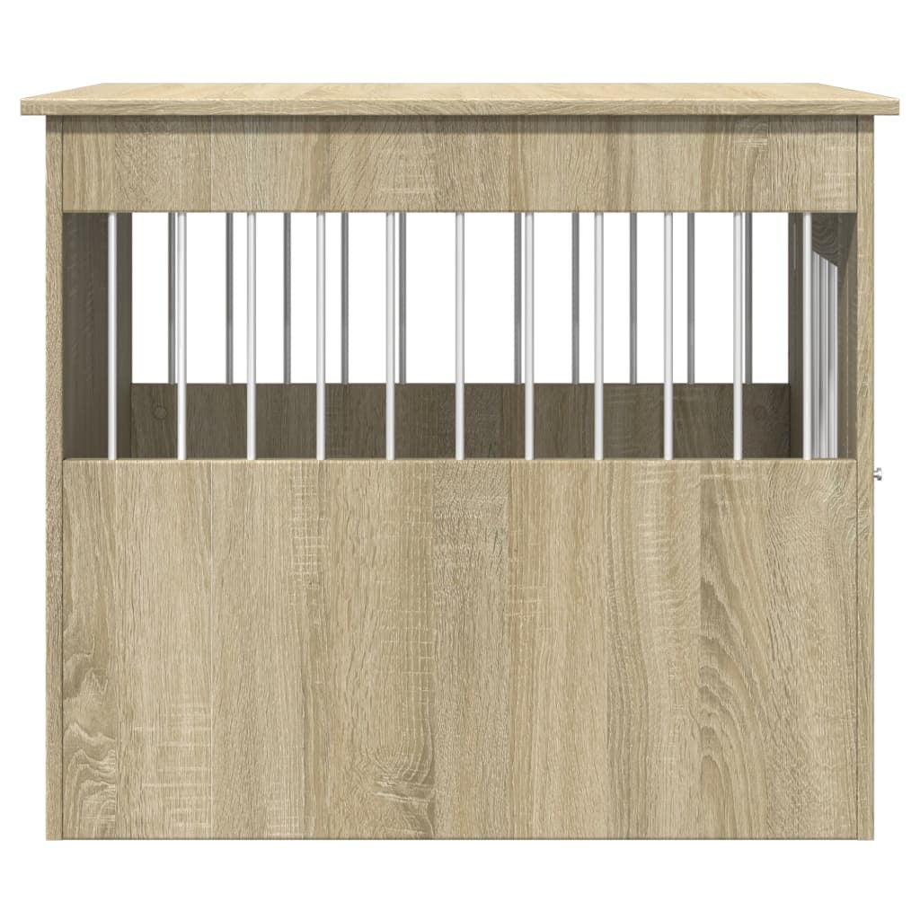 Vidaxl Jaula Para Perros Madera De Ingeniería Roble Sonoma 55x80x68 Cm_4