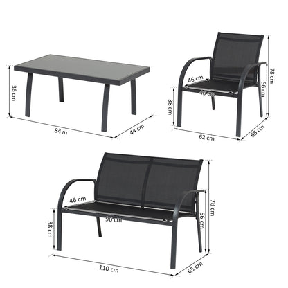 Outsunny Conjunto Sillones Para Jardín Con Mesa De Centro Y Sofá De 67x110x76 Cm_2
