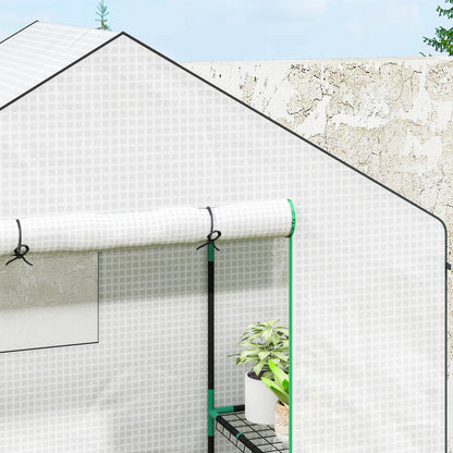 Outsunny Invernadero De Exterior Con 6 Estantes Puerta Enrollable 143x74x190 Cm_4