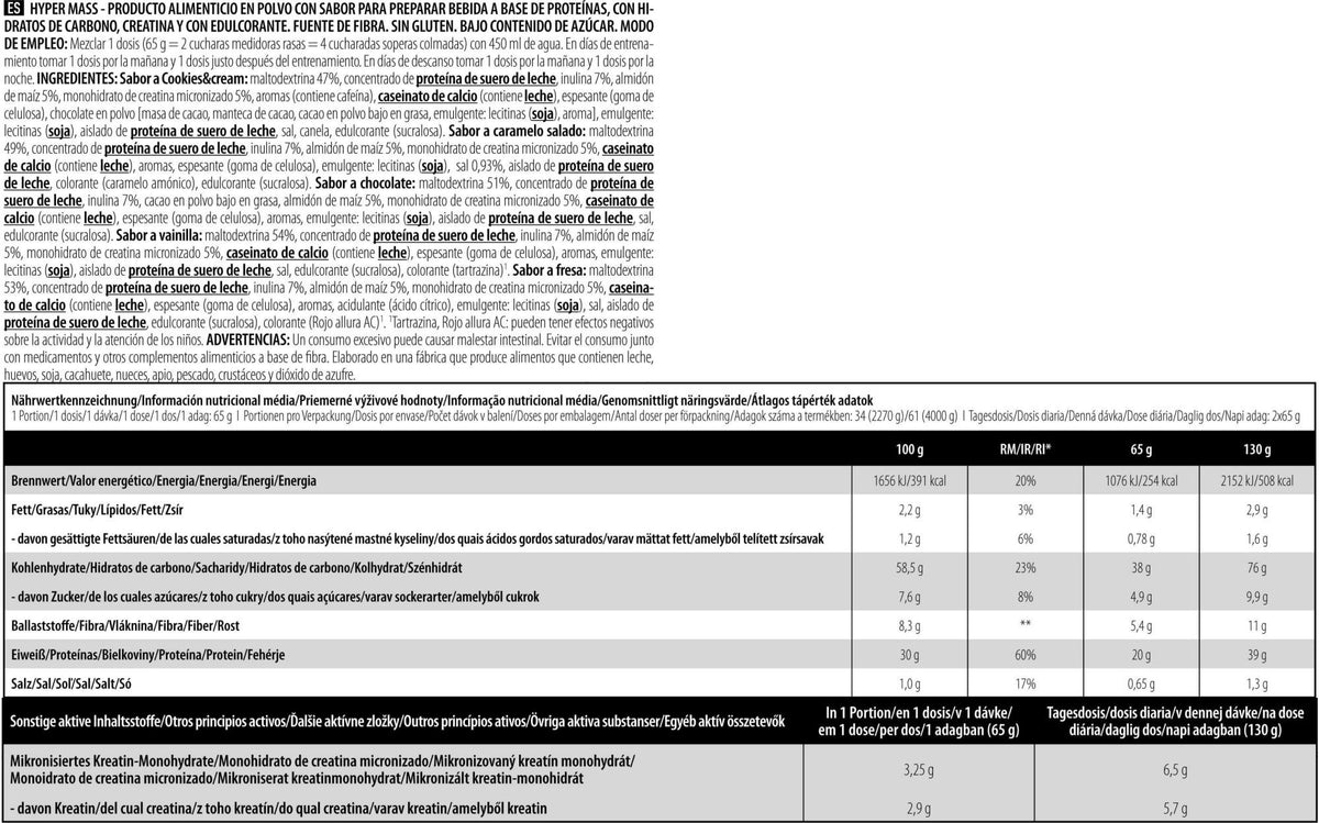 Hyper Mass - 6800g - Chocolate - Ganadores De Peso Con Proteína - Biotech Usa_5