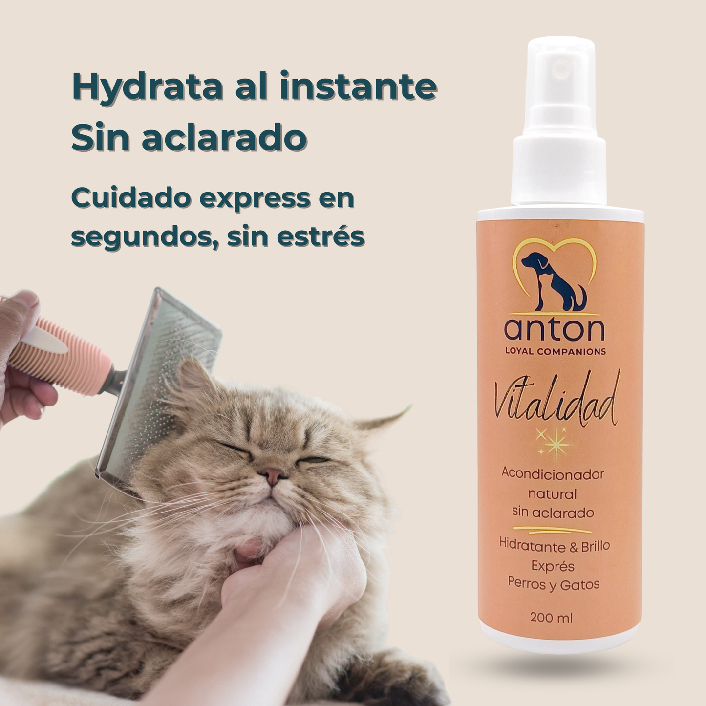 Acondicionador Sin Aclarado Para Perros Y Gatos “vitalidad” – Pack Ahorro – 2x200 Ml
