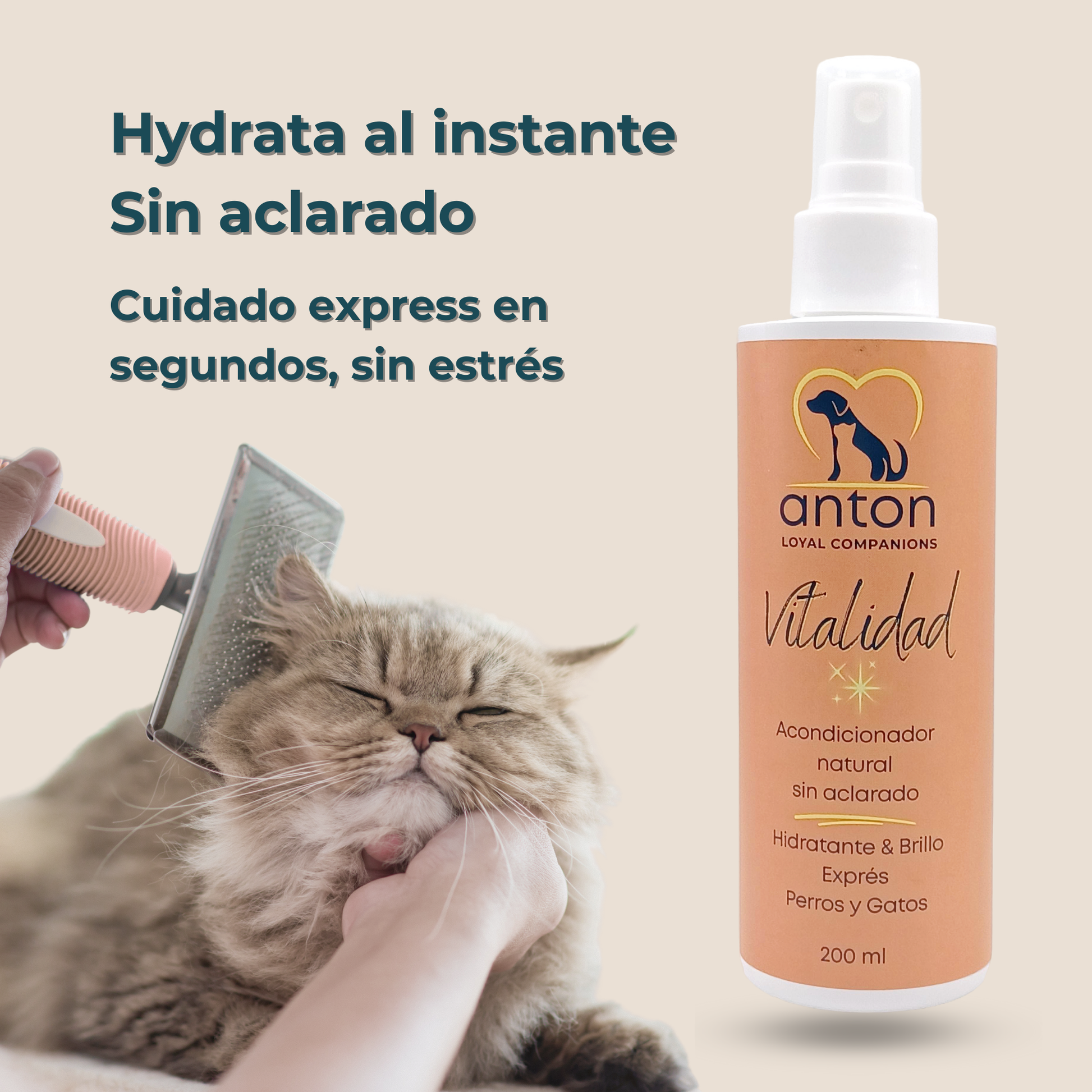 Acondicionador sin aclarado para el cuidado del pelaje de perros y gatos – Pack 3 x 200 ml_1