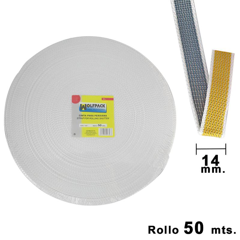 Cinta Persiana Wolfpack Bicolor 14 Mm. Rollo 50 Metros_0