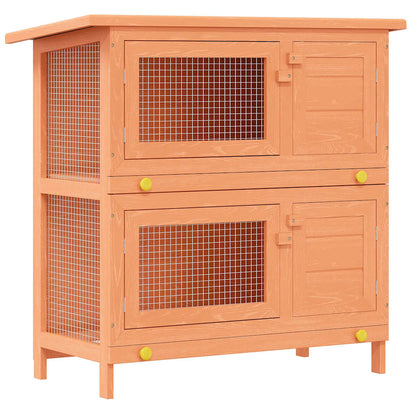Casa De Animales Pequeños Jaula Conejera 4 Puertas Madera_0