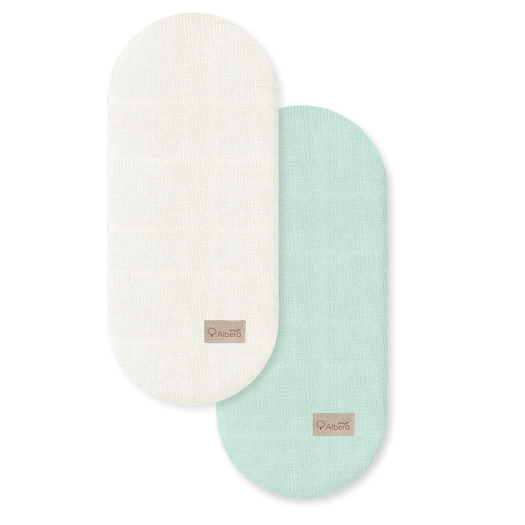 Pack 2 Bajeras Capazo Muselina Vanilla Y Menta_0