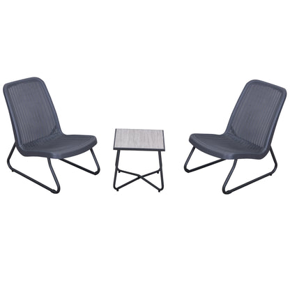 Outsunny Conjunto De Muebles De Jardín 2 Sillas Mesa Terraza Piscina_0