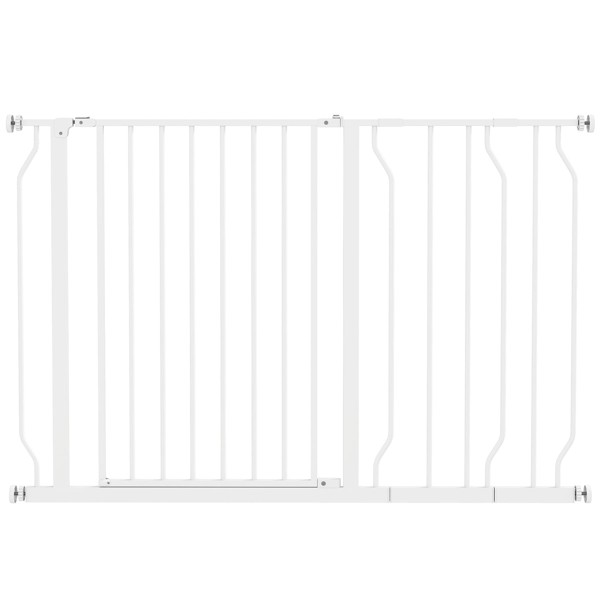 Pawhut Barrera De Seguridad De Perros Para Escaleras 75-115 Cm Con 2 Extensiones_1