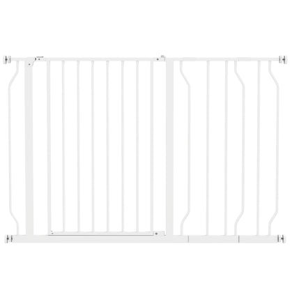 Pawhut Barrera De Seguridad De Perros Para Escaleras 75-115 Cm Con 2 Extensiones_1