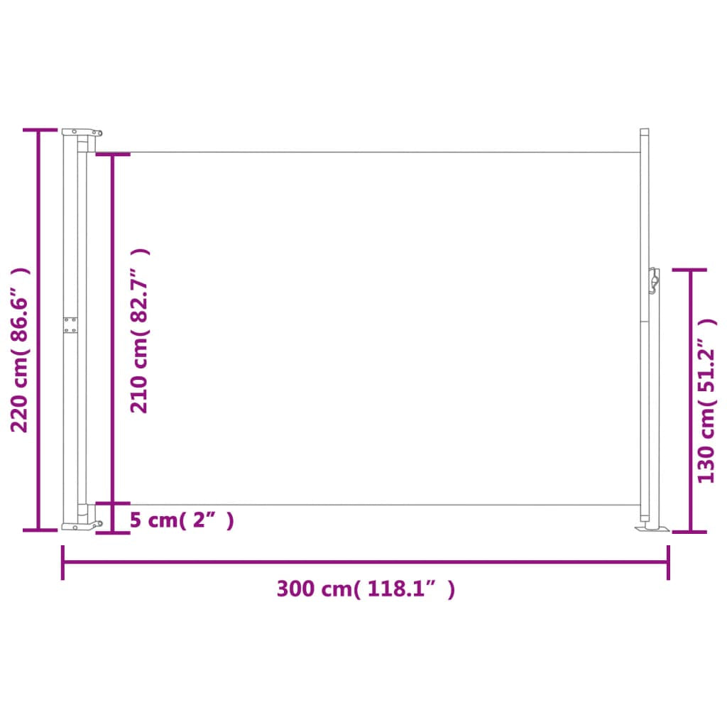Vidaxl Toldo Lateral Retráctil Para Patio Marrón 220x300 Cm_2