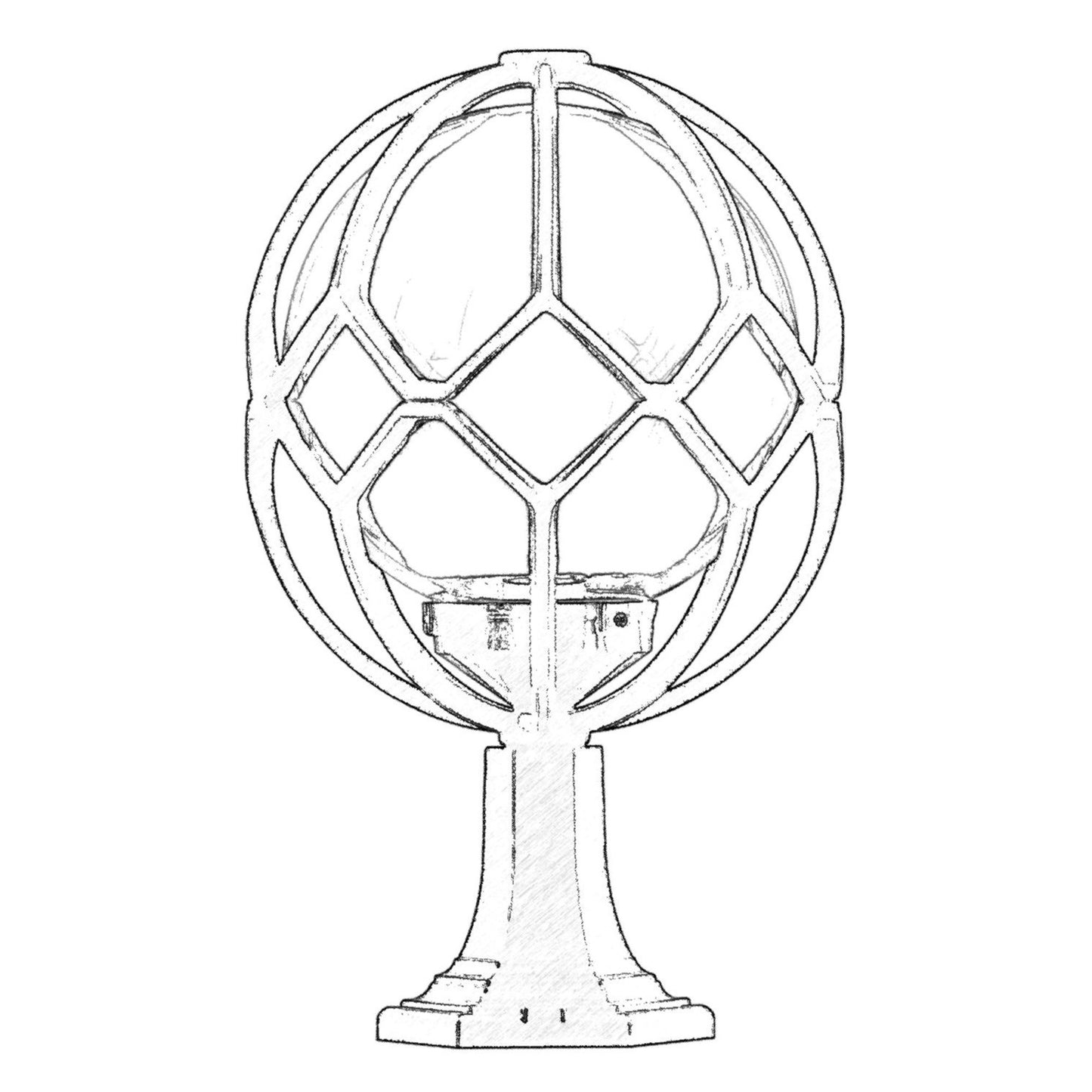 Aplique De Suelo Recto Para Exterior, Abs , Negro, 35x35x55, Casquillo E 27 Max 60 W