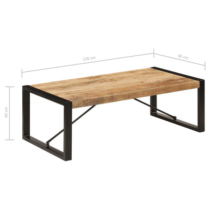 Mesa De Centro De Madera Maciza De Mango 120x60x40 Cm_4