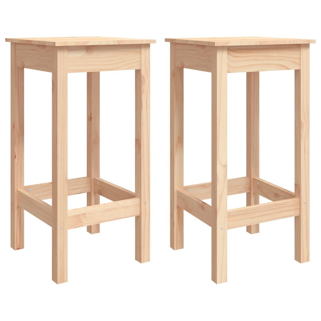 Vidaxl Set De Mesa Y Taburetes Altos 3 Piezas Madera Maciza De Pino_4