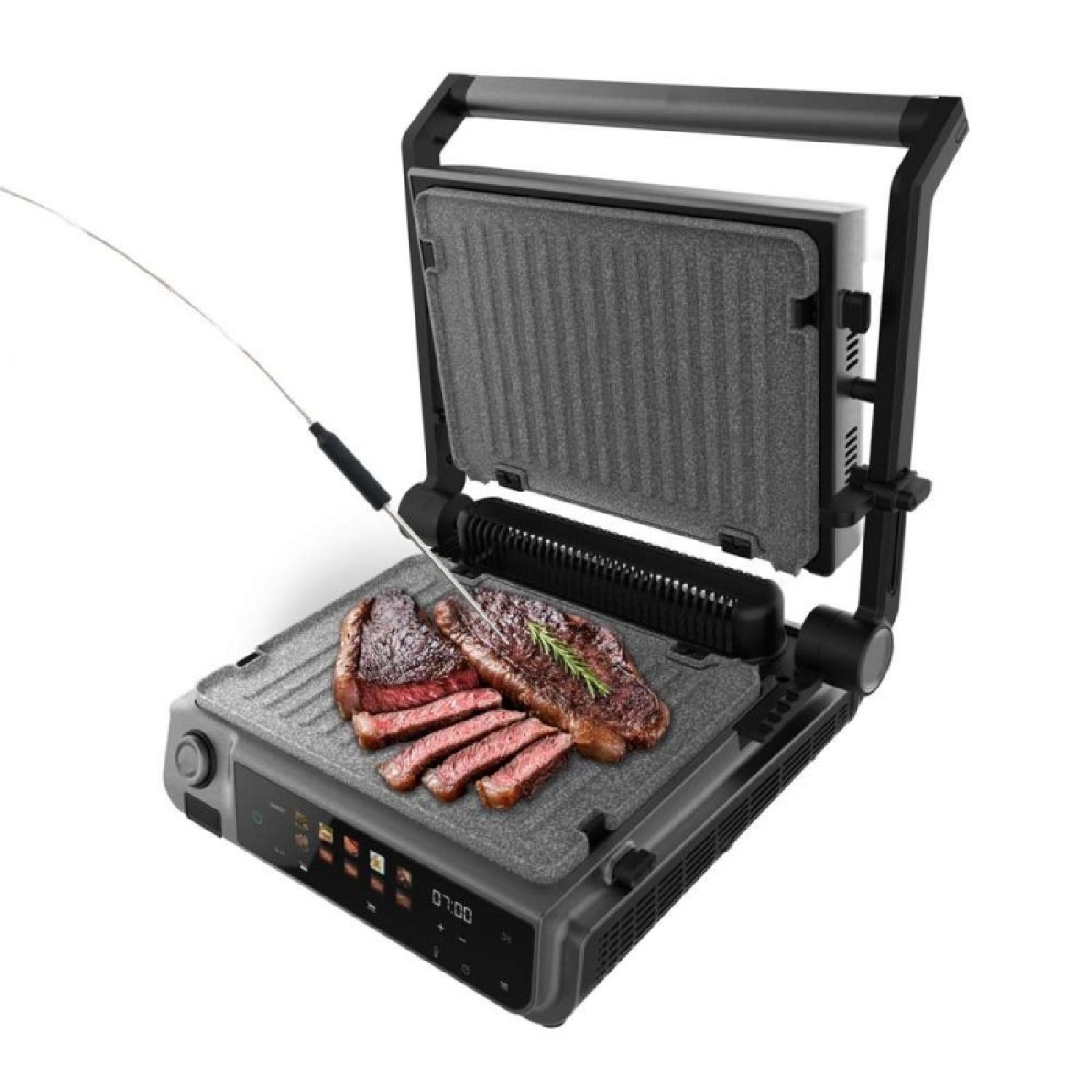 Cecotec Parrilla Eléctrica Con Grill Rock'ngrill 2000 Smash Perfectcook. 2000w, Sonda Temp, Smash Burger, Smokeless, Dua_1