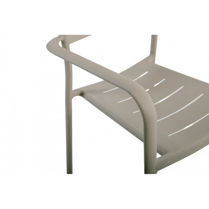Lote De 4 Sillas De Jardín Apilables Inari Aluminio Beige Arena - Muebles De Jardín - 56x58xh85cm_3
