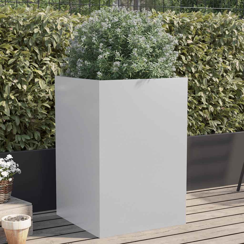 Jardinera De Acero Galvanizado Plateado 52x48x75 Cm_1