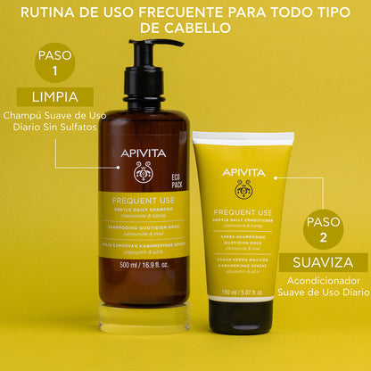 Champô diário suave - APIVITA ECOPACK, 500 ml