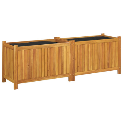 Jardinera Con Forro Madera Maciza De Acacia 153x38,5x50 Cm_0