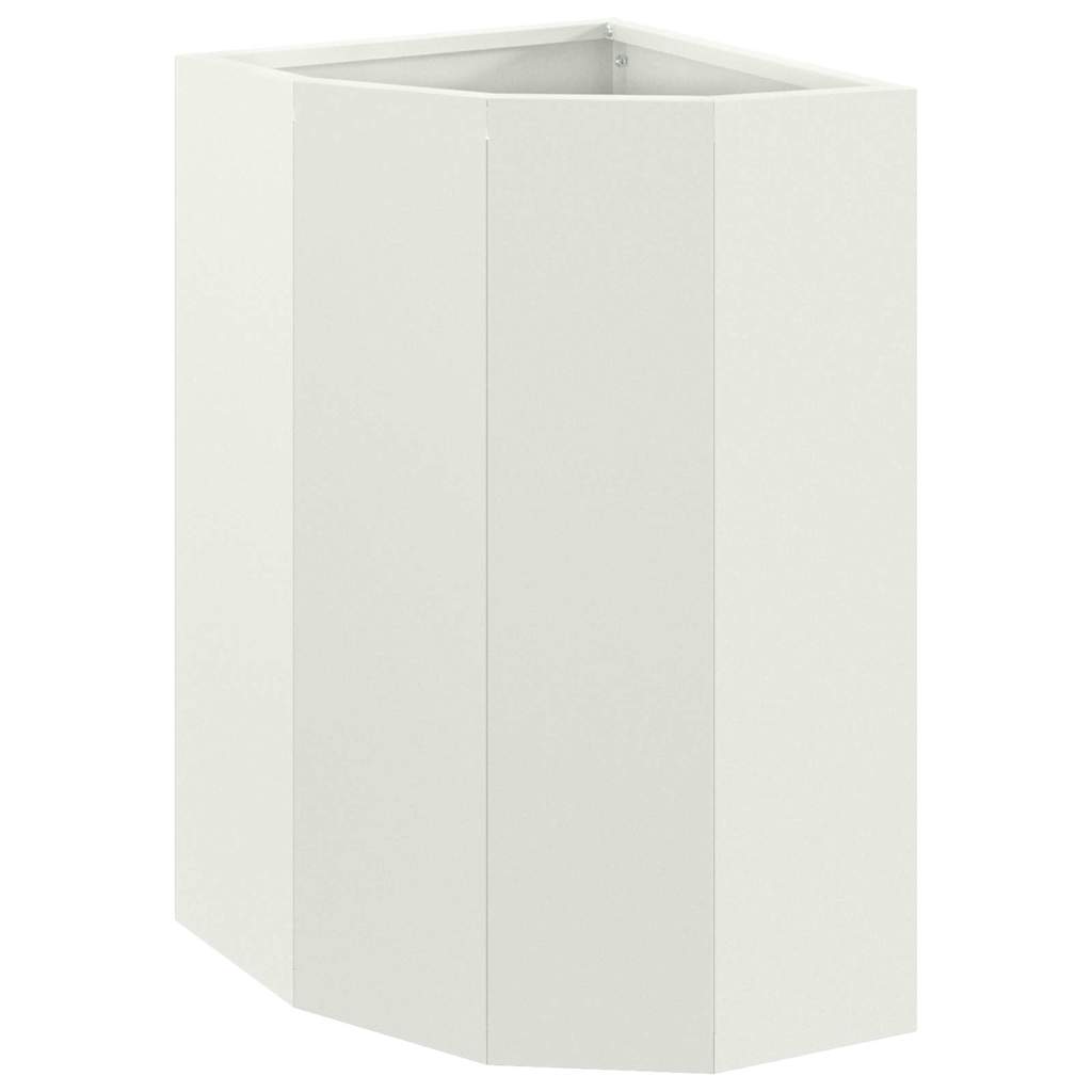Macetero De Esquina Blanco 30 X 30 X 50 Cm Acero_0