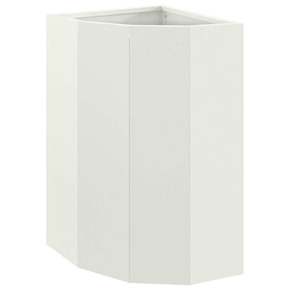 Macetero De Esquina Blanco 30 X 30 X 50 Cm Acero_0